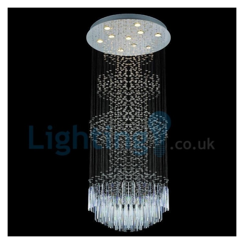 Modern Contemporary Chandelier Flush mount Pendant Fixture Crystal Rain Drop Light