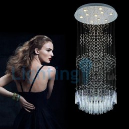Modern Contemporary Chandelier Flush mount Pendant Fixture Crystal Rain Drop Light