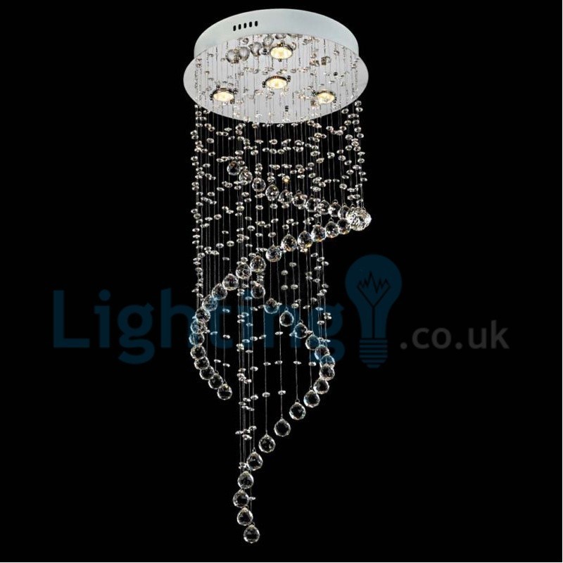 Modern Contemporary Chandelier Flush mount Pendant Fixture Crystal Rain Drop Light