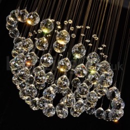 Modern Contemporary Chandelier Flush mount Pendant Fixture Crystal Rain Drop Light