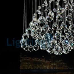 Modern Contemporary Chandelier Flush mount Pendant Fixture Crystal Rain Drop Light