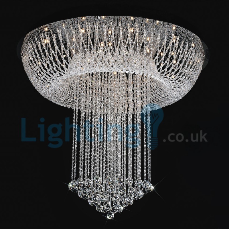 Modern Contemporary Chandelier Flush mount Pendant Fixture Crystal Rain Drop Light