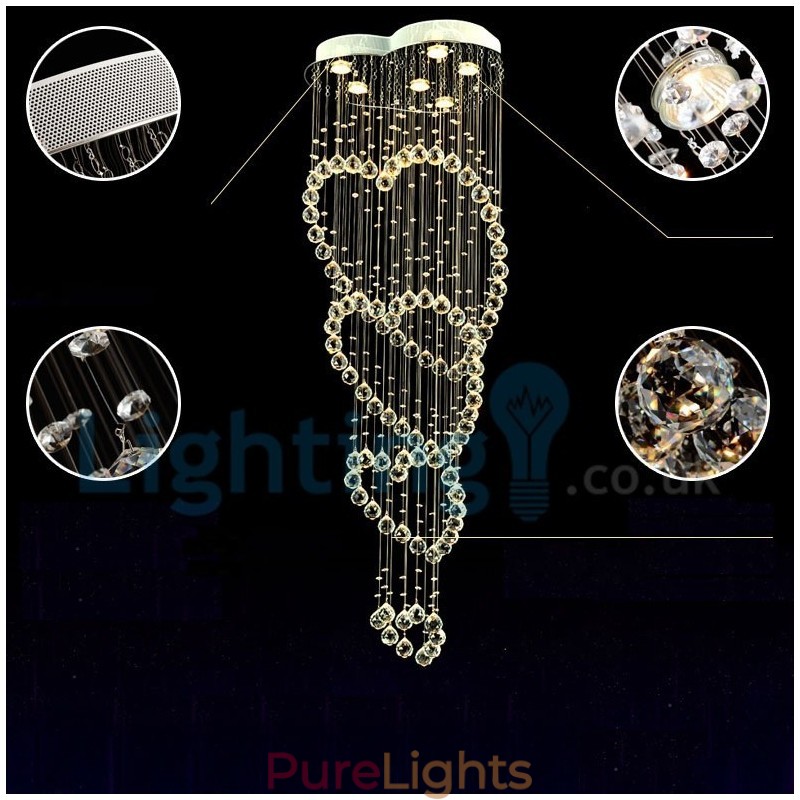Modern Contemporary Chandelier Flush mount Pendant Fixture Crystal Rain Drop Light