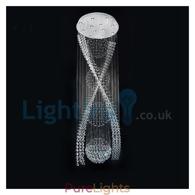 Modern Contemporary Chandelier Flush mount Pendant Fixture Crystal Rain Drop Light