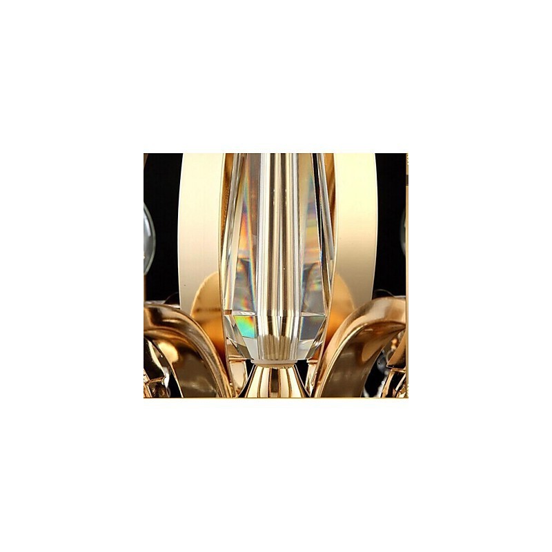 High Grade Gold Wrought Iron Crystal Chandelier 6 Lights