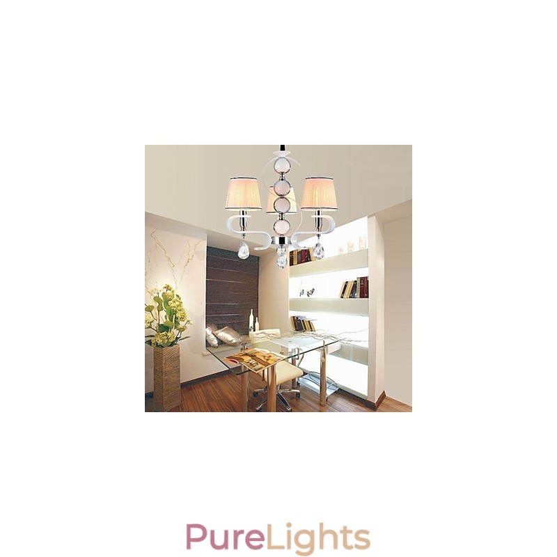 Fabric Chandelier 3 Light Modern Minimalist High Grade Lamp