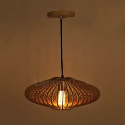 1 Light Lantern Vintage Wooden Chandelier Industrial Wind Loft Wood Linear Pendant Lighting