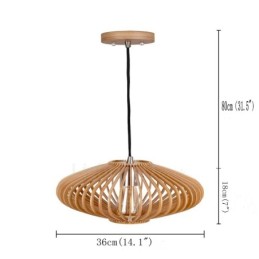 1 Light Lantern Vintage Wooden Chandelier Industrial Wind Loft Wood Linear Pendant Lighting