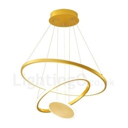 Three Circles Modern Design Three Rings Gold Pendant Light with Remote Control