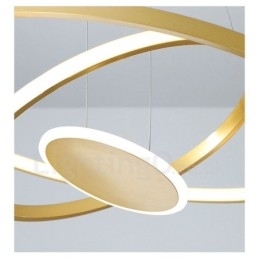 Three Circles Modern Design Three Rings Gold Pendant Light with Remote Control