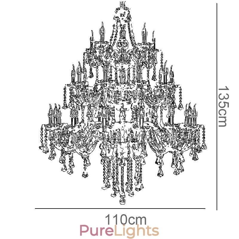 European Crystal Chandelier With 30 Lights Decoration Ceiling Light