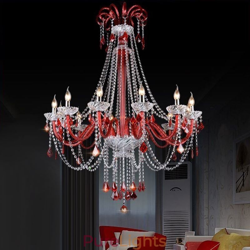 European Crystal Chandelier Elegant Pendant Light