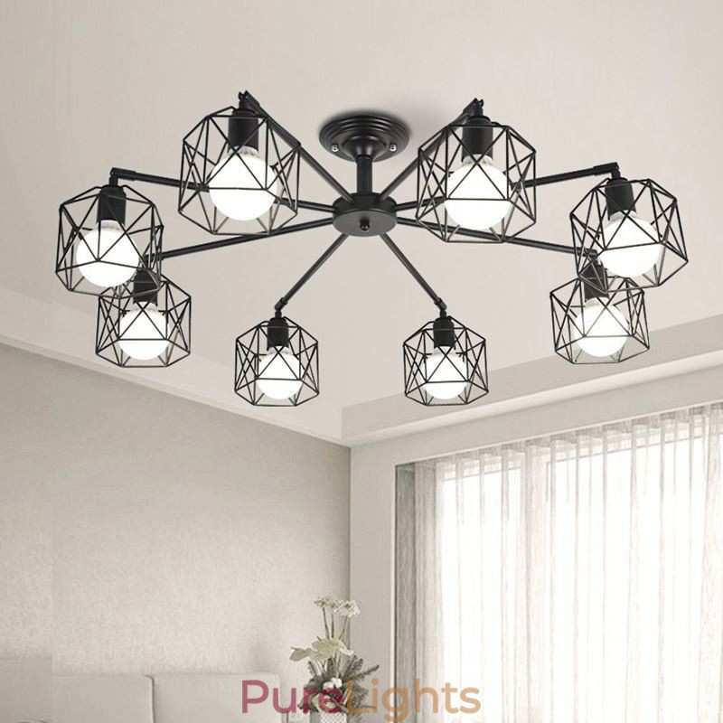 Modern Bird Cage Pendant Lamp Iron Decorative Lighting