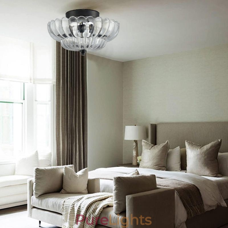 Modern Simple Flush Mount Lotus Base Ceiling Lamp