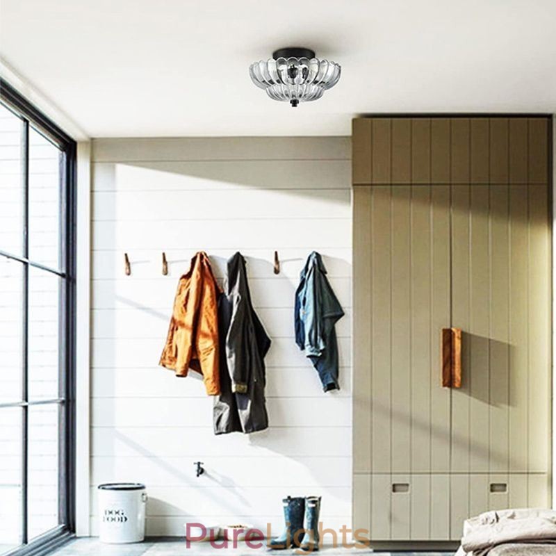 Modern Simple Flush Mount Lotus Base Ceiling Lamp