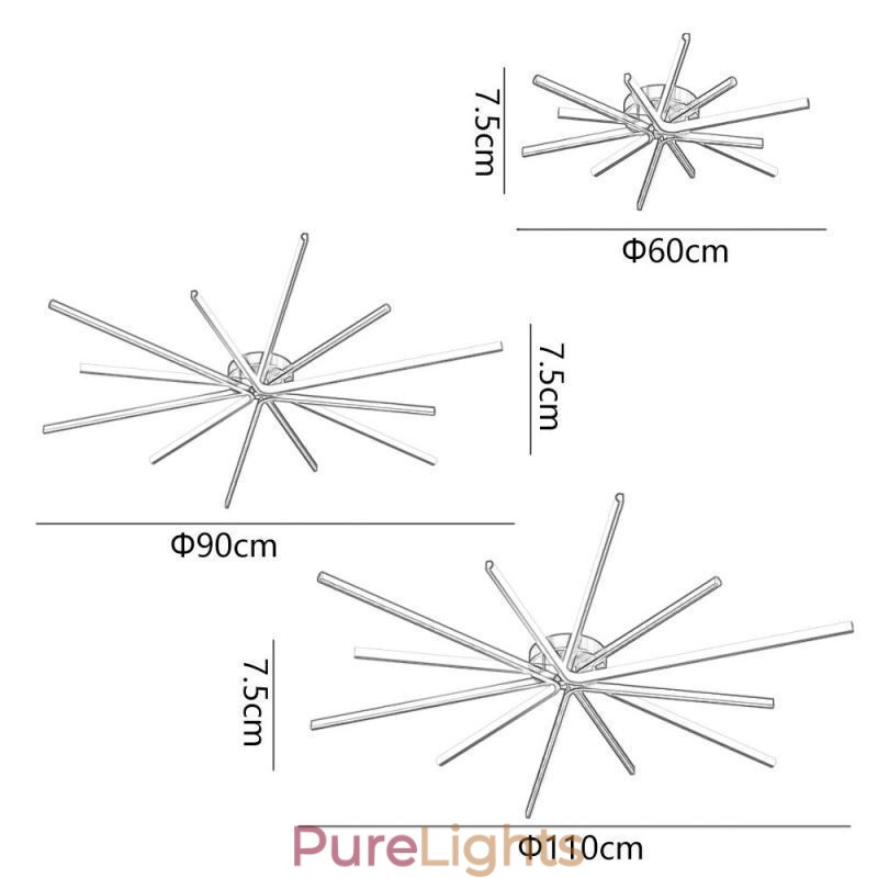 Flush Mount Modern Minimalist Fireworks Ceiling Light