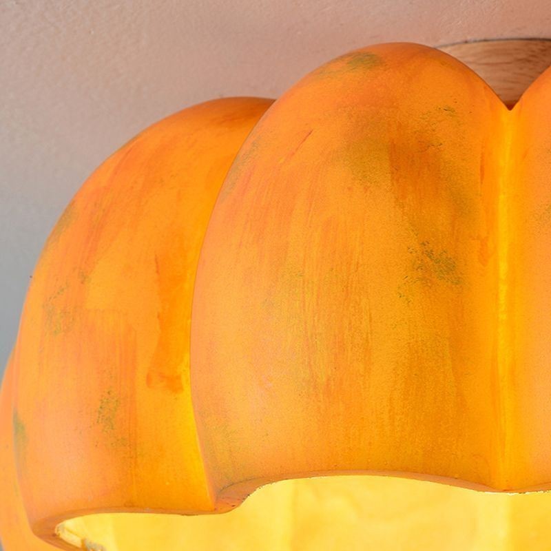 Single head Pumpkin Flush Mount Japanese Retro Ceiling Lights