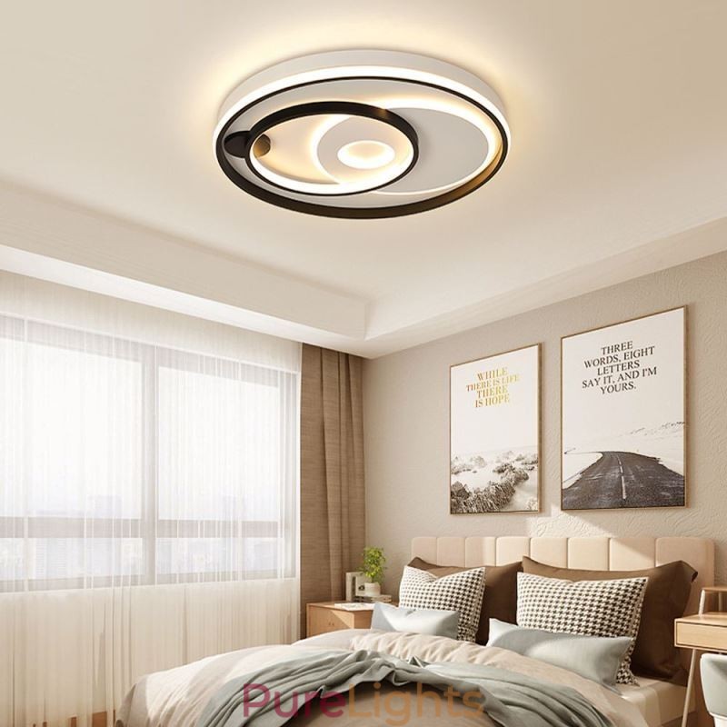 Overlapping Round Flush Mount Ceiling Light Modern Acrylic Light