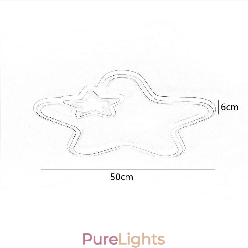 Creative Star Flush Mount Golden Star Ceiling Light