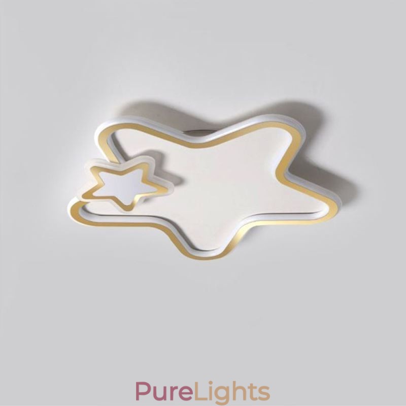 Creative Star Flush Mount Golden Star Ceiling Light