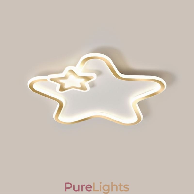 Creative Star Flush Mount Golden Star Ceiling Light