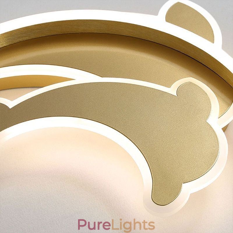Gold Dolphin Flush Mount Ceiling Light