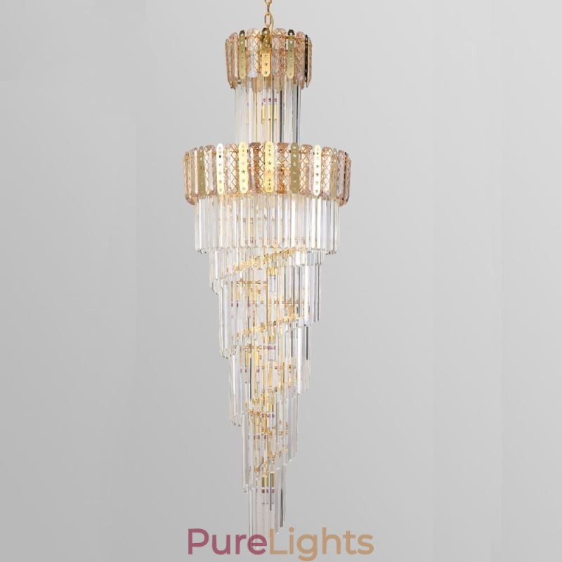 Gold Crystal Pendant Light Luxurious Decrative Ceiling Light φ60*H180cm