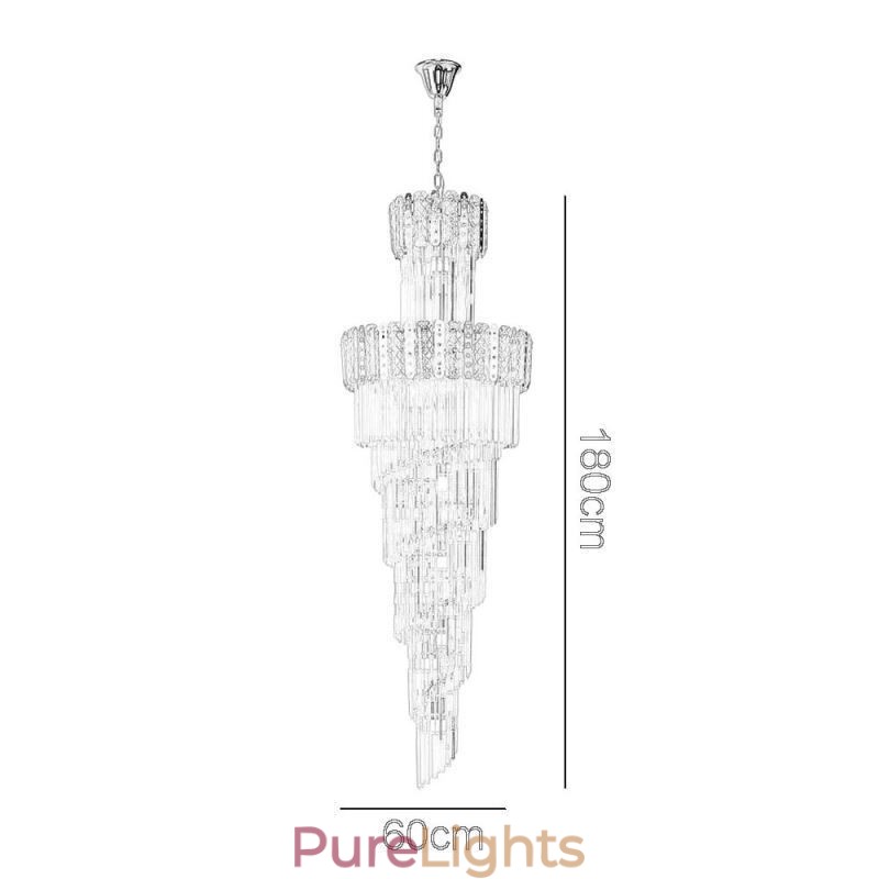 Gold Crystal Pendant Light Luxurious Decrative Ceiling Light φ60*H180cm
