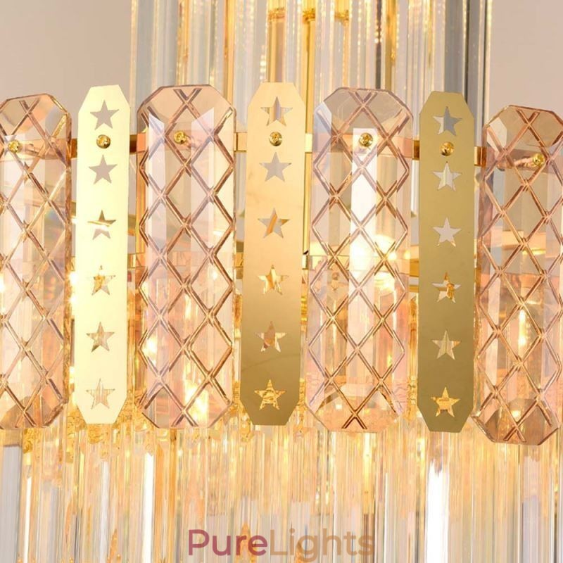 Gold Crystal Pendant Light Luxurious Decrative Ceiling Light φ60*H180cm
