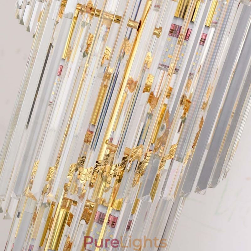 Gold Crystal Pendant Light Luxurious Decrative Ceiling Light φ60*H180cm