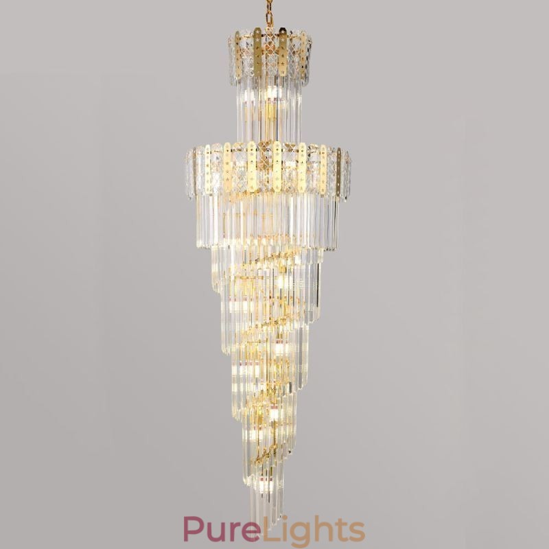 Gold Crystal Pendant Light Luxurious Decrative Ceiling Light φ60*H180cm
