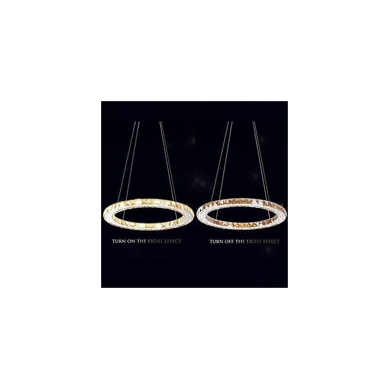 Crystal Pendant Light Lighting Lamps Modern Fixtures Amber K9 Crystal Round Single Ring 30CM