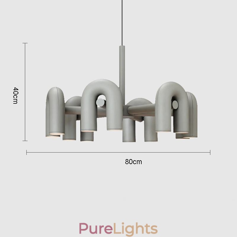 Pendant Light Round Wrought Iron U shaped Ceiling Light 90° Rotating Shade