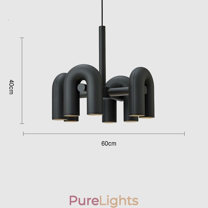 Pendant Light Round Wrought Iron U shaped Ceiling Light 90° Rotating Shade