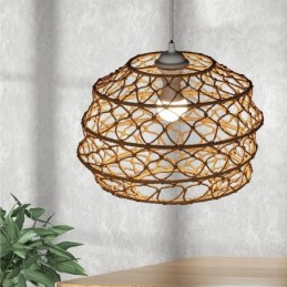 Modern Pastoral Pendant Light Creative Rattan Hanging Light With Foldable Lampshade