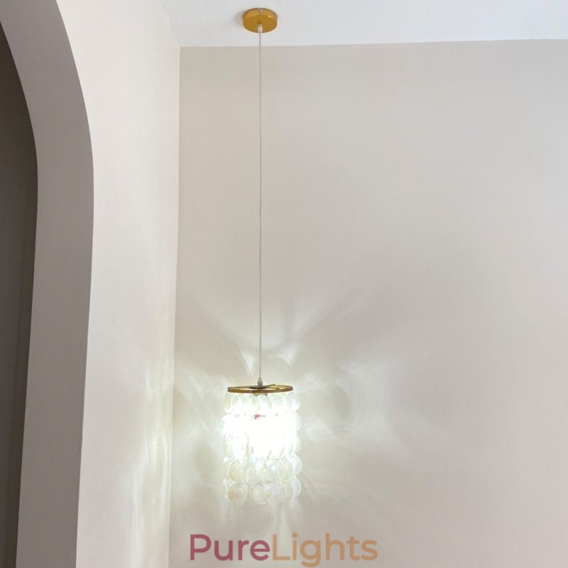 Modern Capiz Pendant Light Contemporary Mini Hanging Ceiling Lighting Dining