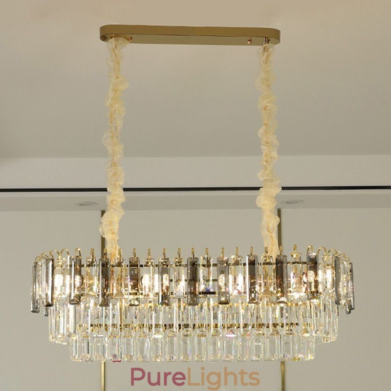 Rectangle Pendant light Crystal Ceiling Light Fixture