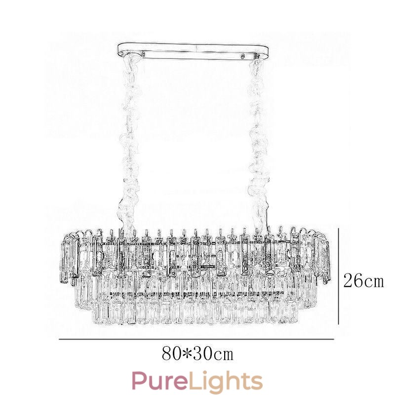 Rectangle Pendant light Crystal Ceiling Light Fixture