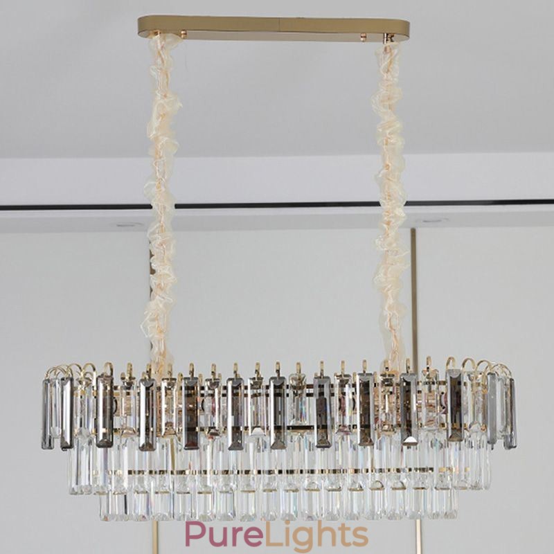 Rectangle Pendant light Crystal Ceiling Light Fixture