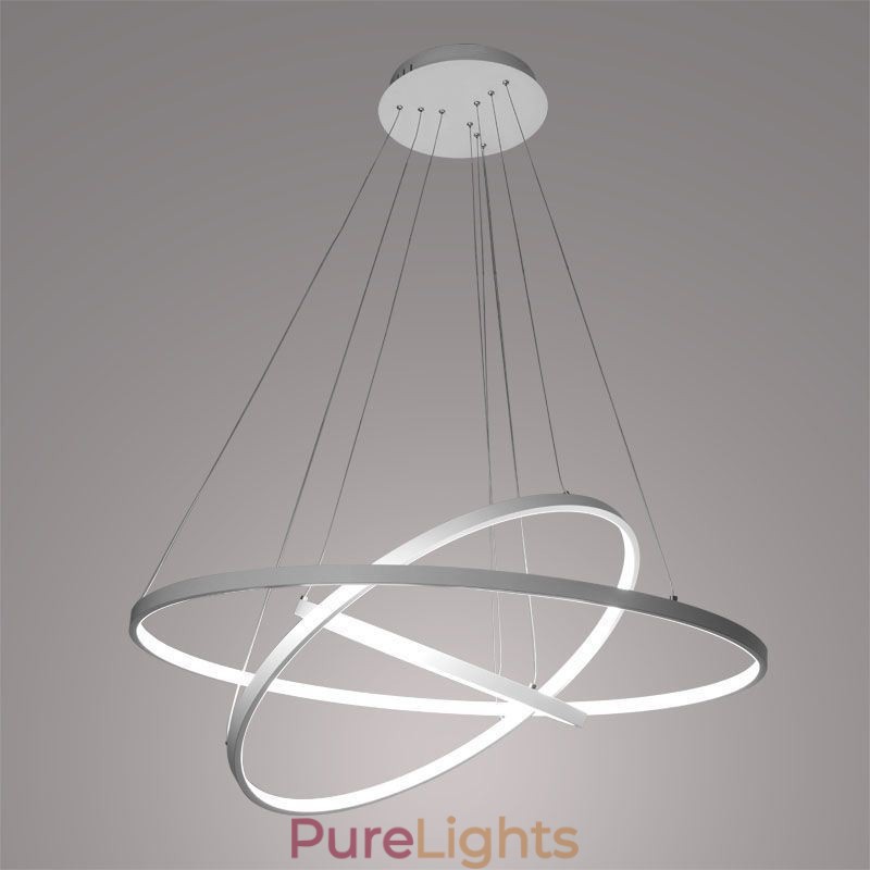 Modern Pendant Light Aluminum Black 3 Ring Hanging Light
