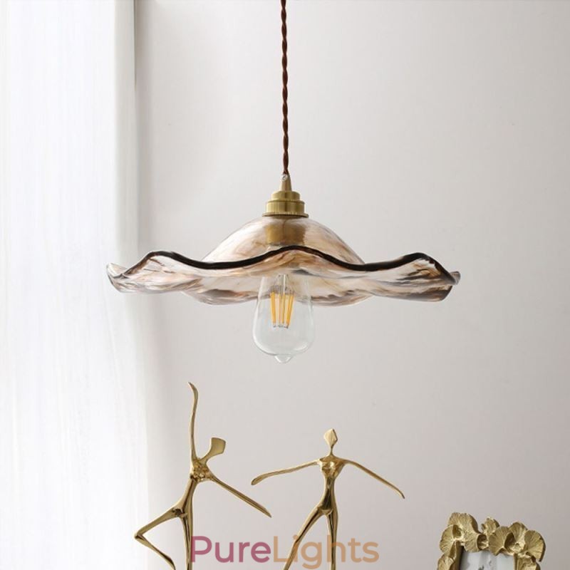 Lotus Leaf Glass Pendant Light Creative Decorative Light Fixture