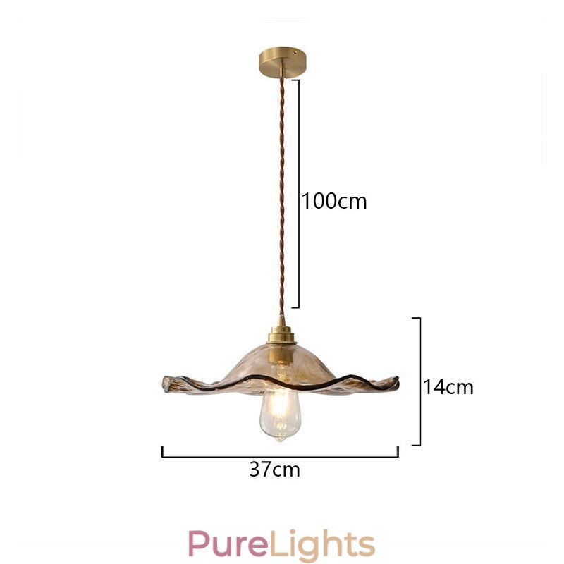 Lotus Leaf Glass Pendant Light Creative Decorative Light Fixture
