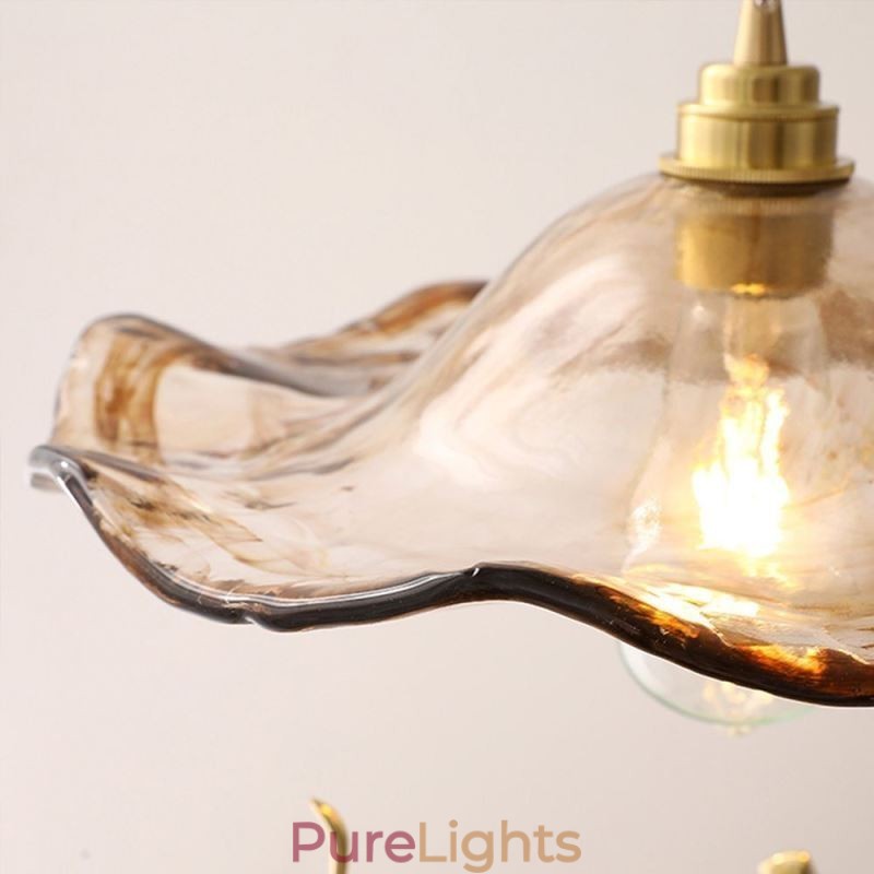Lotus Leaf Glass Pendant Light Creative Decorative Light Fixture