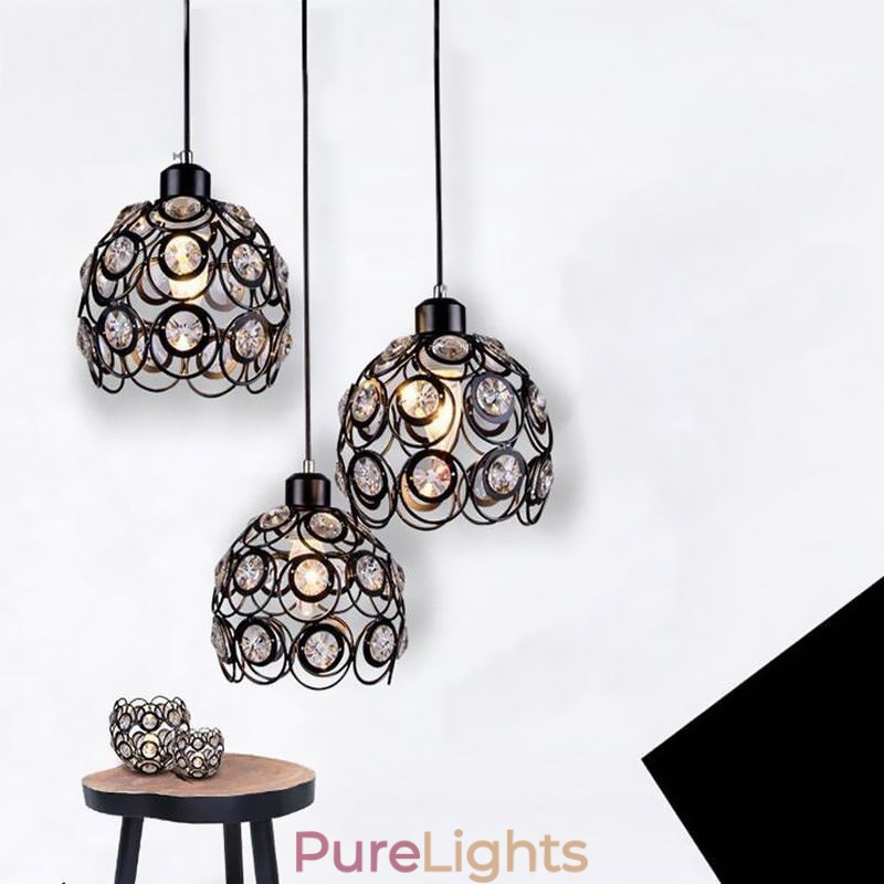 Hollow Crystal Iron Pendant Lamp Island Ideas