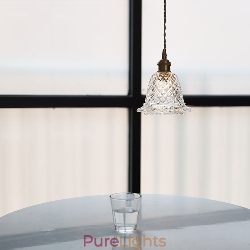 Modern Flower Glass Pendant Light 1 Light Decorative Light Fixture