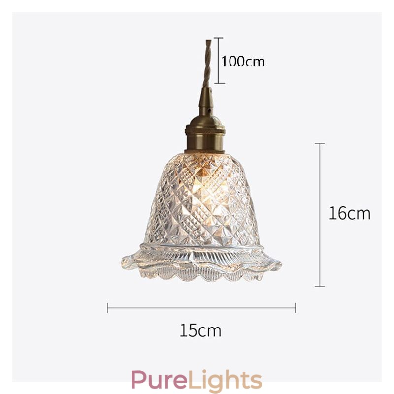 Modern Flower Glass Pendant Light 1 Light Decorative Light Fixture