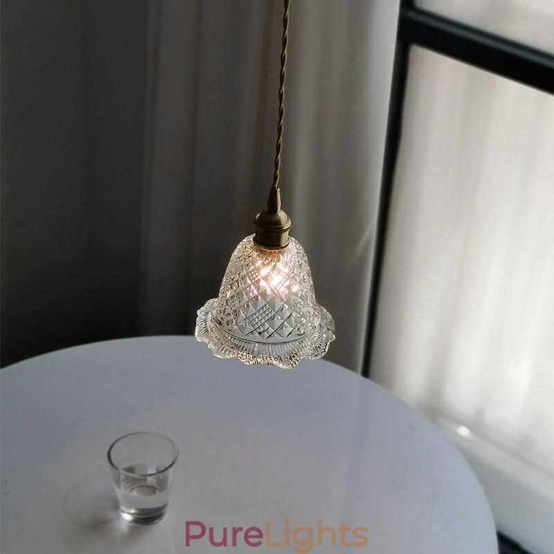 Modern Flower Glass Pendant Light 1 Light Decorative Light Fixture