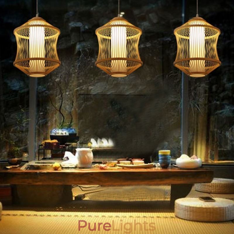 Visual Comfort Bamboo Cage Pendant Light