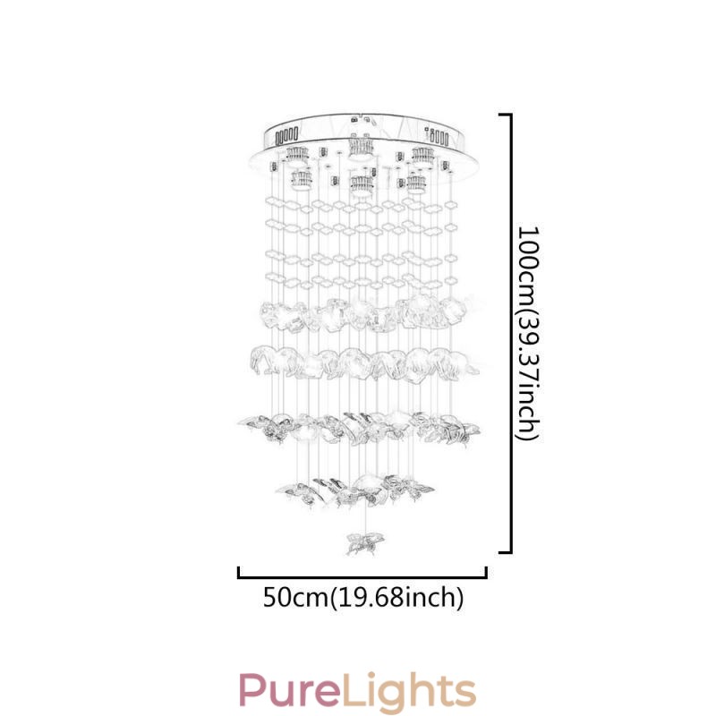 Nordic Pendant Light Creative Butterfly Glass Pendant Light
