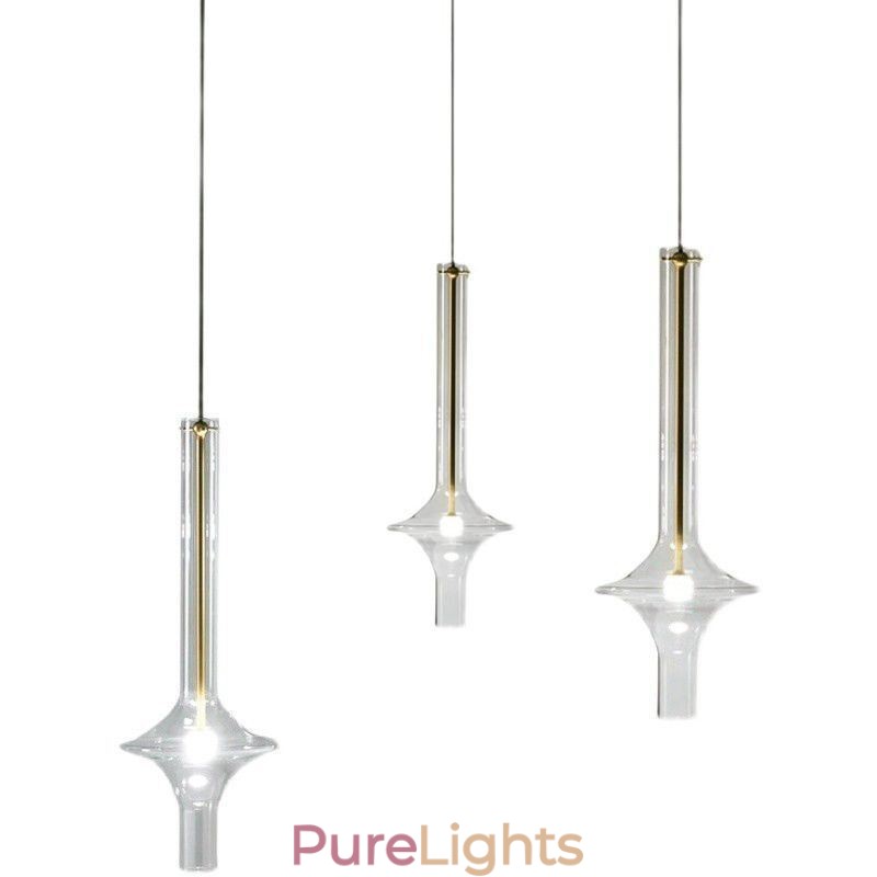 Glass Tube Pendant Light Modern Minimalist Wrought Iron Ceiling Light